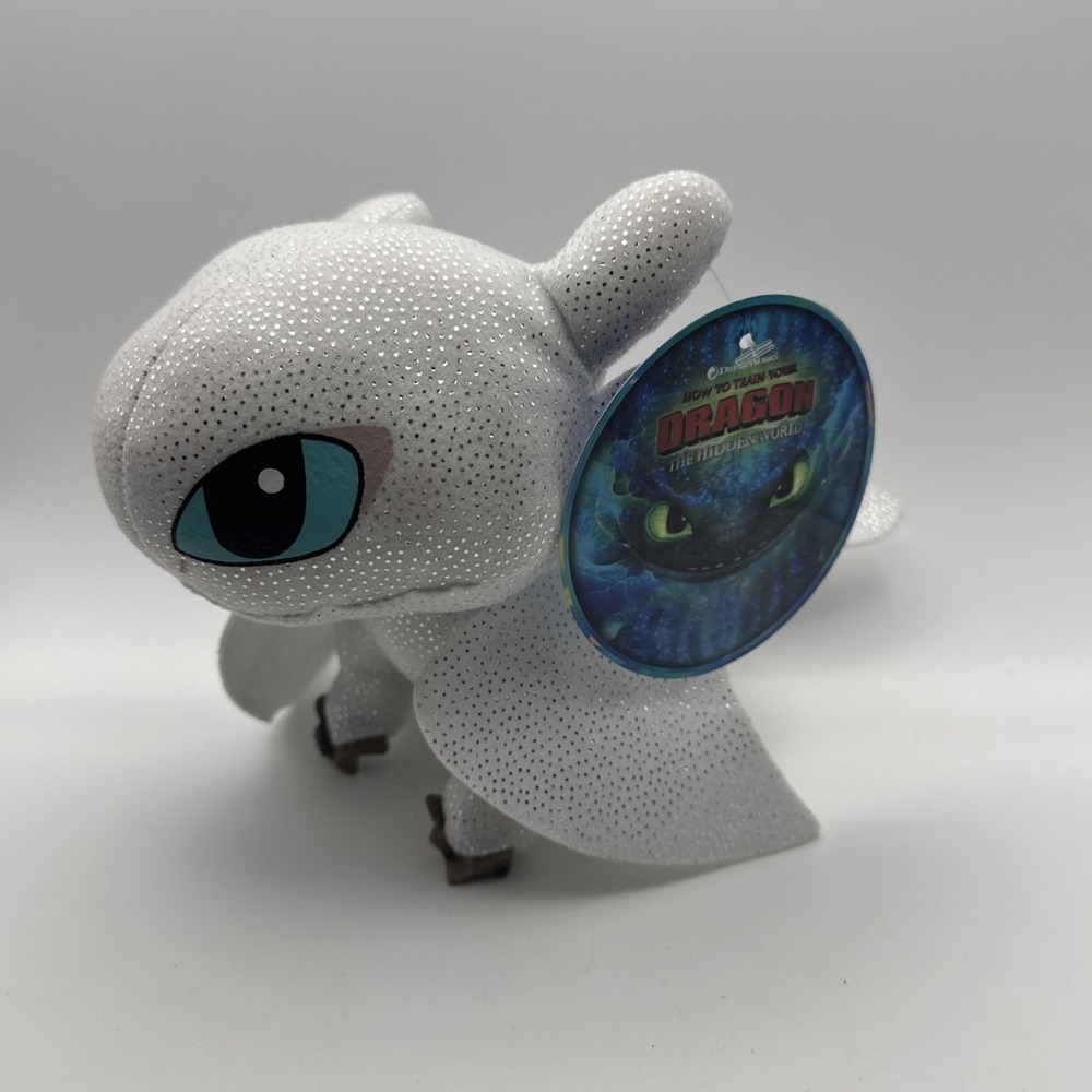 Sparkly 8" NEW Light Fury Plush Toy How to Train Your Dragon Hidden World NWT